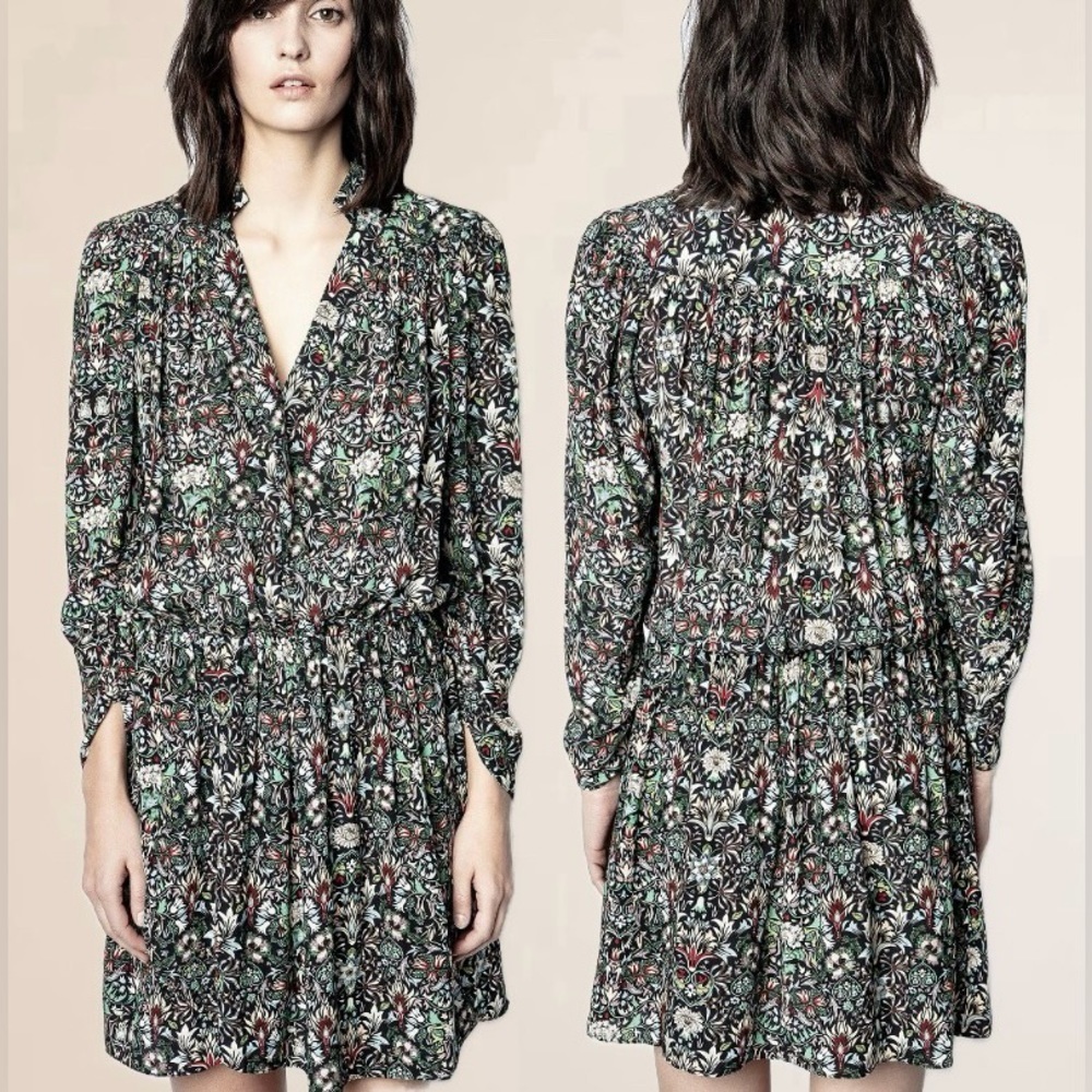 Zadig & Voltaire Floral Mini Dress - Black Multi